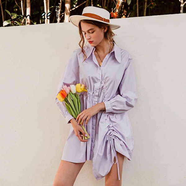 chic solid loose drawstring women turndown collar straight mini boyfriend style autumn short dress ladies 210414, Black;gray
chic solid loose drawstring women turndown collar straight mini boyfriend style autumn short dress ladies 210414, Black;gray