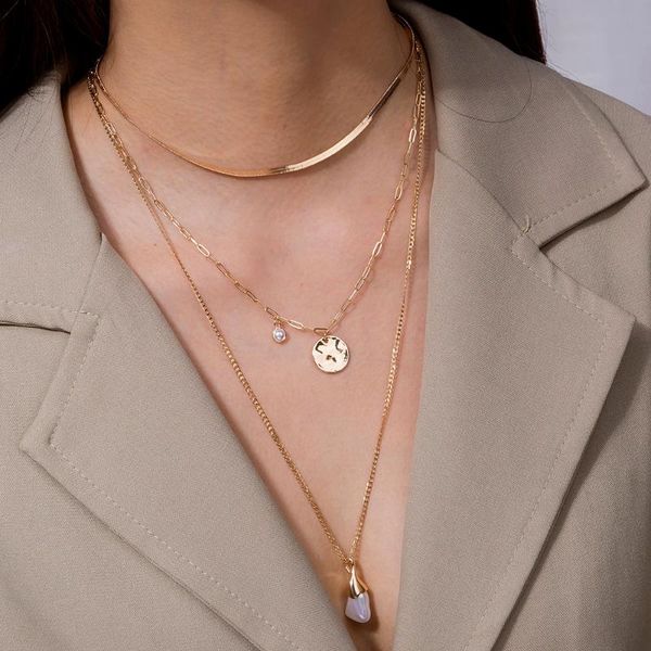 chains trend fashion accessories personalized street s khaki copper flat chain multi-layer pendant necklace, Silver
chains trend fashion accessories personalized street s khaki copper flat chain multi-layer pendant necklace, Silver