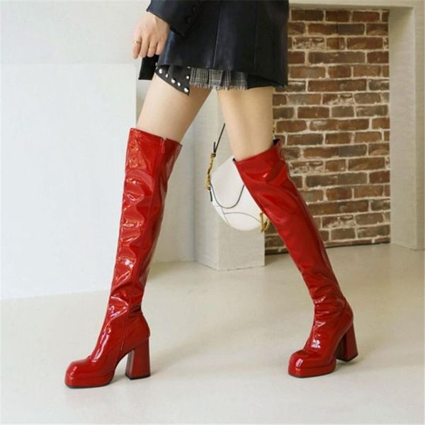 boots pxelena large size 34-48 women over the knee block heels square toe zip party office lady fashion long riding knight, Black
boots pxelena large size 34-48 women over the knee block heels square toe zip party office lady fashion long riding knight, Black