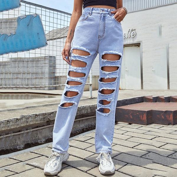 women's jeans 2021 autumn fashion hollow out middle-waisted denim casual y2k pants loose hip hop zipper ripped women, Blue
women's jeans 2021 autumn fashion hollow out middle-waisted denim casual y2k pants loose hip hop zipper ripped women, Blue