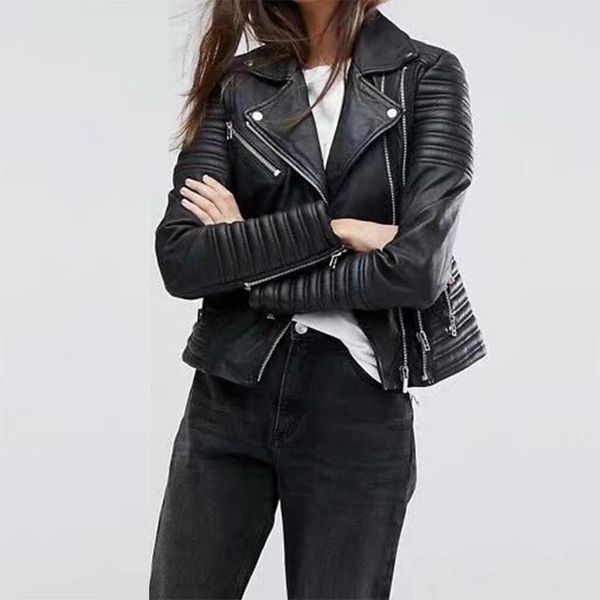 women's leather & faux asymmetric zipper jackets for women spring autumn motorcycle pu coat black color pockets clothing female
women's leather & faux asymmetric zipper jackets for women spring autumn motorcycle pu coat black color pockets clothing female