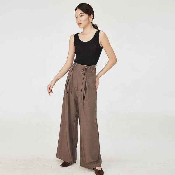 spring fashion european and american trousers new light brown high waist ladies wide leg pants support customization, Black;white
spring fashion european and american trousers new light brown high waist ladies wide leg pants support customization, Black;white