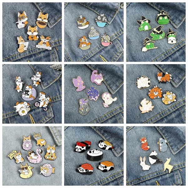pins, brooches 4-7pcs/set cartoon animals collection cat wizard frog enamel pin animal hat badge clothes bag jewelry anime gifts for kids wo, Gray
pins, brooches 4-7pcs/set cartoon animals collection cat wizard frog enamel pin animal hat badge clothes bag jewelry anime gifts for kids wo, Gray