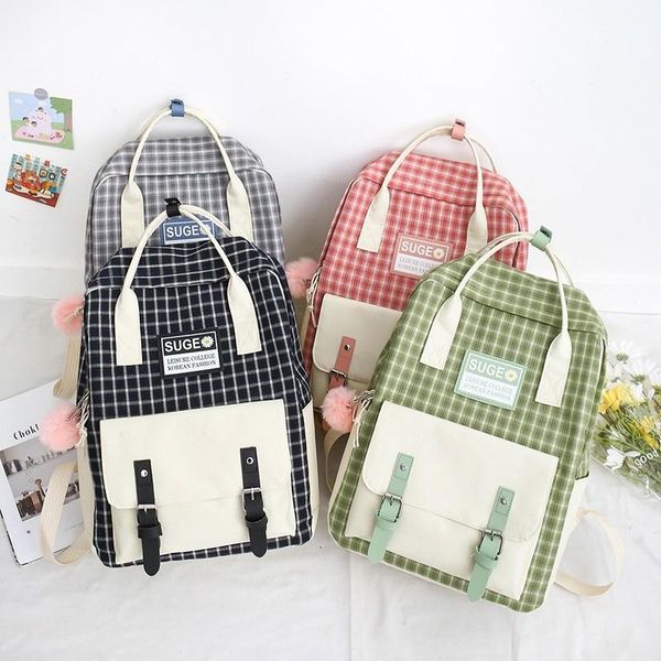 school bags 5 pcs set for teenage girls women casual backpacks student shoulder bag ladies coin block plaid small crossbody
school bags 5 pcs set for teenage girls women casual backpacks student shoulder bag ladies coin block plaid small crossbody