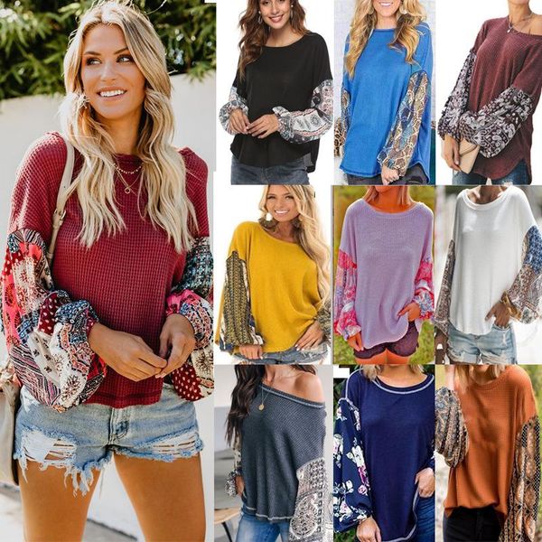 women's t-shirt 2021 fashion literary and artistic printed lantern sleeve chiffon stitching loose pullover knit bottoming shirt, White
women's t-shirt 2021 fashion literary and artistic printed lantern sleeve chiffon stitching loose pullover knit bottoming shirt, White