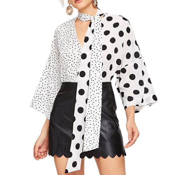 spring arrival women blouse polka dot print shirt v neck bandage office lady blouses fashion women's & shirts, White
spring arrival women blouse polka dot print shirt v neck bandage office lady blouses fashion women's & shirts, White