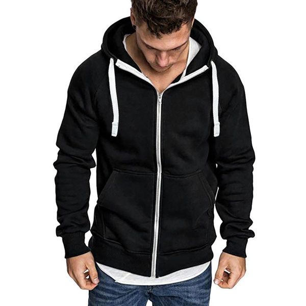 men's hoodies & sweatshirts autumn winter cotton hoodied mens solid hoody fleece thick long sleeve men sportswear zipper, Black
men's hoodies & sweatshirts autumn winter cotton hoodied mens solid hoody fleece thick long sleeve men sportswear zipper, Black