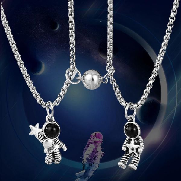 pendant necklaces cute astronauts magnet attraction couple necklace friendship jewelry creative cool chain for women men gift, Silver
pendant necklaces cute astronauts magnet attraction couple necklace friendship jewelry creative cool chain for women men gift, Silver