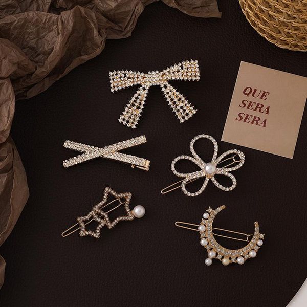 hair clips & barrettes 5pcs crystal moon star rhinestone pearl flower bowknot hairpins accessories jewelry for women ms284, Golden;silver
hair clips & barrettes 5pcs crystal moon star rhinestone pearl flower bowknot hairpins accessories jewelry for women ms284, Golden;silver