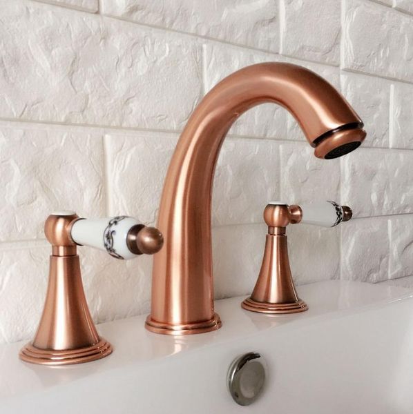 bathroom sink faucets double handle faucet antique red copper basin mixer tap 3 hole two trg037
bathroom sink faucets double handle faucet antique red copper basin mixer tap 3 hole two trg037