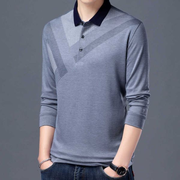 2021 spring long sleeve t-shirt men's solid color bottomed shirt middle-aged fashion loose trend lapel autumn and winter polo, White;black
2021 spring long sleeve t-shirt men's solid color bottomed shirt middle-aged fashion loose trend lapel autumn and winter polo, White;black