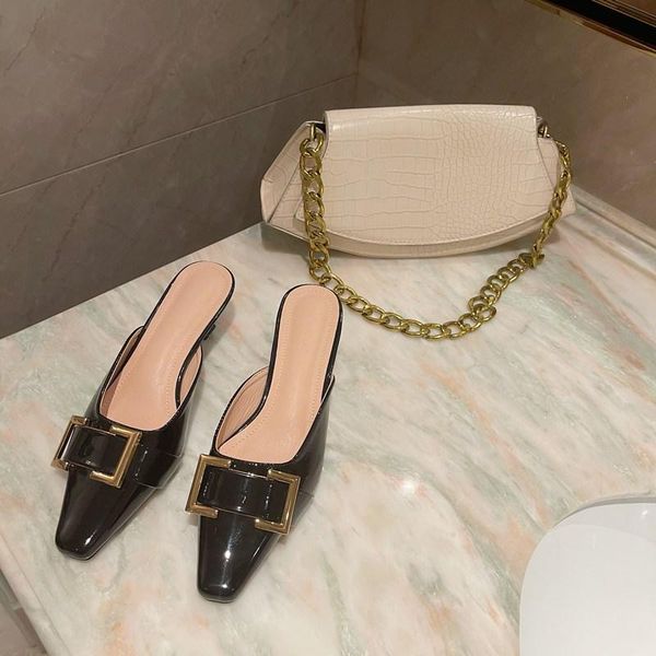 women slippers round toe belt buckle design thin low heels shallow pumps beige black slides fashion beach shoes casual
women slippers round toe belt buckle design thin low heels shallow pumps beige black slides fashion beach shoes casual