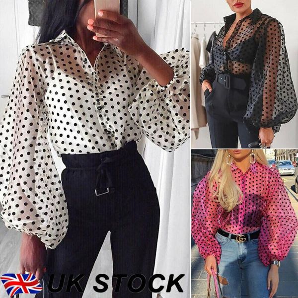 fashion women polka dot mesh sheer see-through long sleeve blouse tee shirts women's blouses &, White
fashion women polka dot mesh sheer see-through long sleeve blouse tee shirts women's blouses &, White
