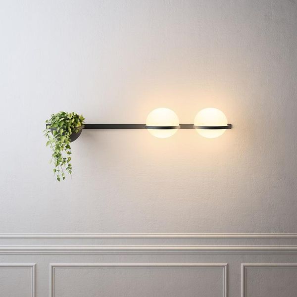 wall lamp modern wood corridor dining room living espelho home deco