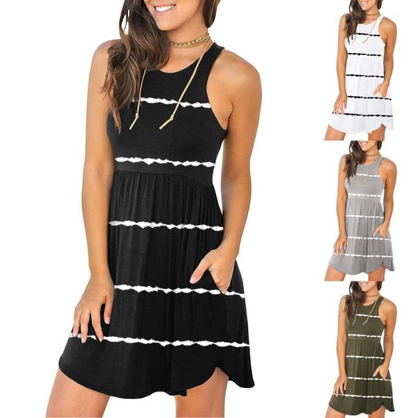 women's swimwear women striped printed casual sling dress ladies summer fashion sleeveless a line lace-up party shopping daily wear, White;black
women's swimwear women striped printed casual sling dress ladies summer fashion sleeveless a line lace-up party shopping daily wear, White;black