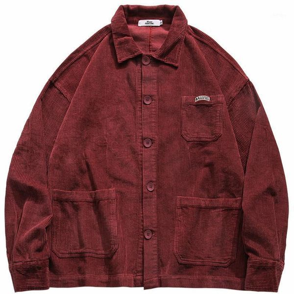 men's jackets solid color corduroy vintage coat hip hop streetwear autumn loose cotton bomber pockets harajuku casual shirts jacket, Black;brown
men's jackets solid color corduroy vintage coat hip hop streetwear autumn loose cotton bomber pockets harajuku casual shirts jacket, Black;brown