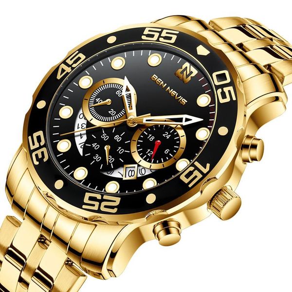 wristwatches ben nevis brand gold quartz watch three eyes six needle hollow arc calendar men's, Slivery;brown
wristwatches ben nevis brand gold quartz watch three eyes six needle hollow arc calendar men's, Slivery;brown