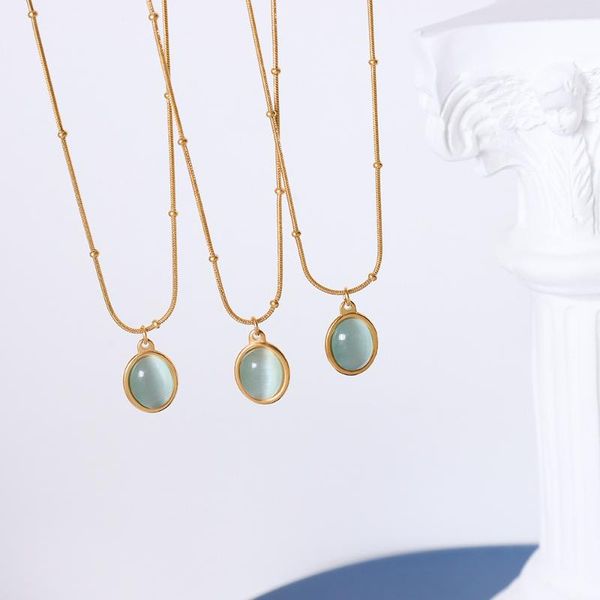 pendant necklaces rhysong oval opal necklace for women stainless steel snake chain on neck vintage crystal stone charm aesthetic jewelry, Silver
pendant necklaces rhysong oval opal necklace for women stainless steel snake chain on neck vintage crystal stone charm aesthetic jewelry, Silver