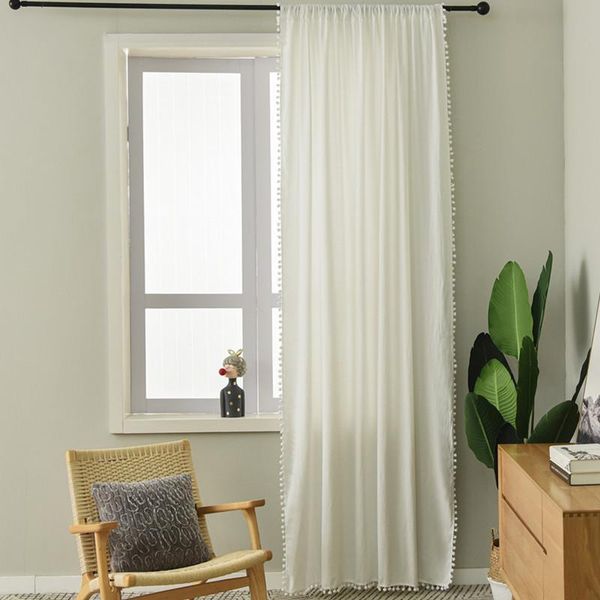 1.5m width nordic simple lace solid color curtain bay window semi-shading cotton linen & drapes
1.5m width nordic simple lace solid color curtain bay window semi-shading cotton linen & drapes