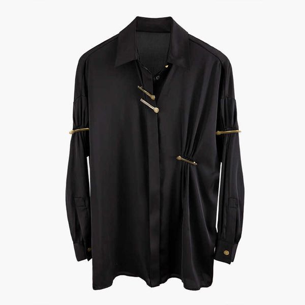 women's blouses & shirts silk drape adorned single breasted long sleeves female shirt show fine loose s1053 fashion 4uki, White
women's blouses & shirts silk drape adorned single breasted long sleeves female shirt show fine loose s1053 fashion 4uki, White