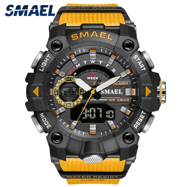 smael fashion mens sport watches shock resistant 50m waterproof wristwatch led alarm satch clock military watches men 8040g, Slivery;brown
smael fashion mens sport watches shock resistant 50m waterproof wristwatch led alarm satch clock military watches men 8040g, Slivery;brown