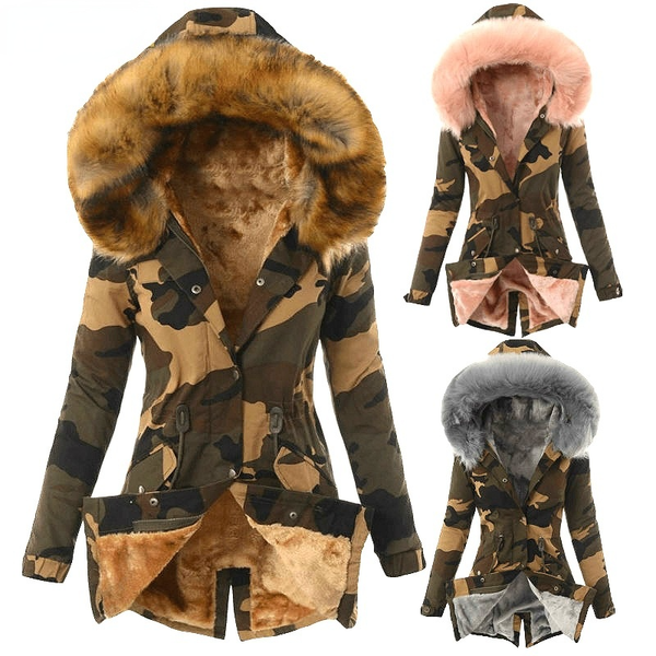 women's jackets new explosion selling ladies fur collar drawstring camouflage printing casual cotton-padded women, Black;brown
women's jackets new explosion selling ladies fur collar drawstring camouflage printing casual cotton-padded women, Black;brown