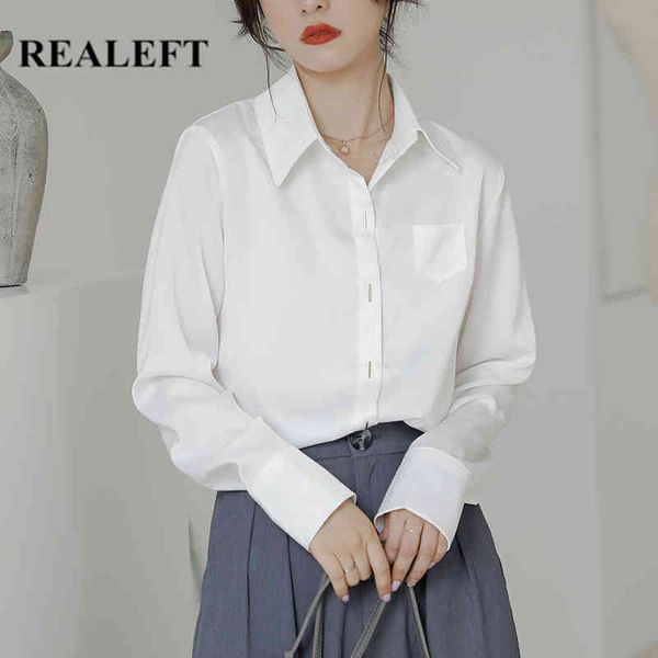 stain formal white women's blouse buttons elegant one pocket casual loose workwear shirts female spring 210428
stain formal white women's blouse buttons elegant one pocket casual loose workwear shirts female spring 210428