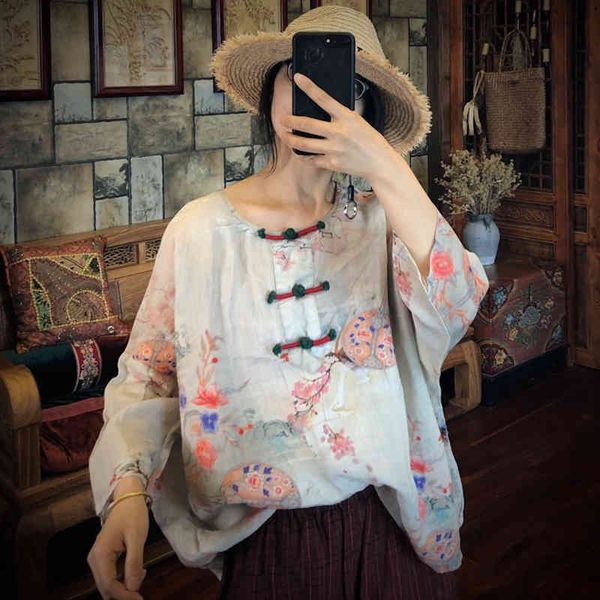johnature women print flower shirt blouses vintage clothes autumn three quarter sleeve o-neck loose shirts retro 210521, White
johnature women print flower shirt blouses vintage clothes autumn three quarter sleeve o-neck loose shirts retro 210521, White