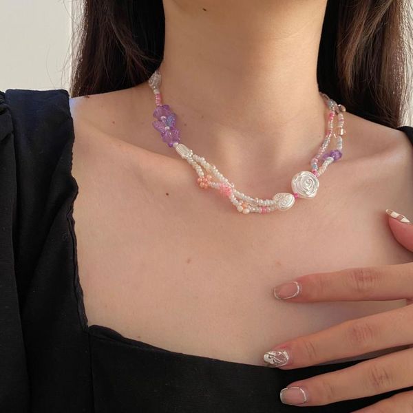 chains 2021 kpop colorful butterfly double layer beaded love heart flower clavicle chain necklace for women aesthetic jewelry, Silver
chains 2021 kpop colorful butterfly double layer beaded love heart flower clavicle chain necklace for women aesthetic jewelry, Silver