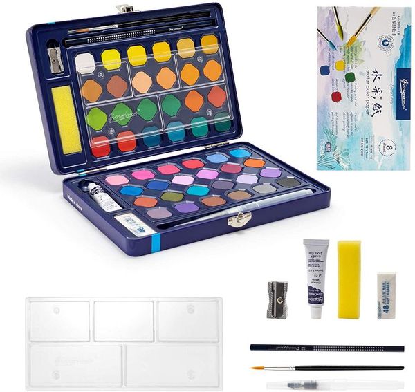 gift sets 12/18/24/36/48 colors watercolor paint solid pigment with paper,for beginners,school,students and kids
gift sets 12/18/24/36/48 colors watercolor paint solid pigment with paper,for beginners,school,students and kids