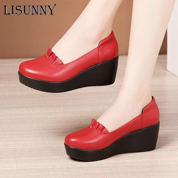 dress shoes lisunny wedges for women 2021 autumn spring platform pumps woman high heels leather office ladies plus size 33-43, Black 
dress shoes lisunny wedges for women 2021 autumn spring platform pumps woman high heels leather office ladies plus size 33-43, Black