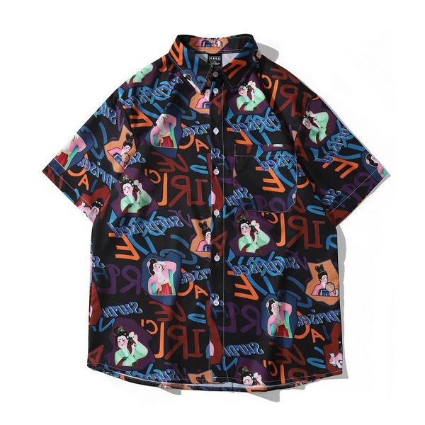 men's casual shirts camisa masculina 2021 haradjuku chinese style short sleeve hip hop fashion summer hawaiian shirt blouses, White;black
men's casual shirts camisa masculina 2021 haradjuku chinese style short sleeve hip hop fashion summer hawaiian shirt blouses, White;black
