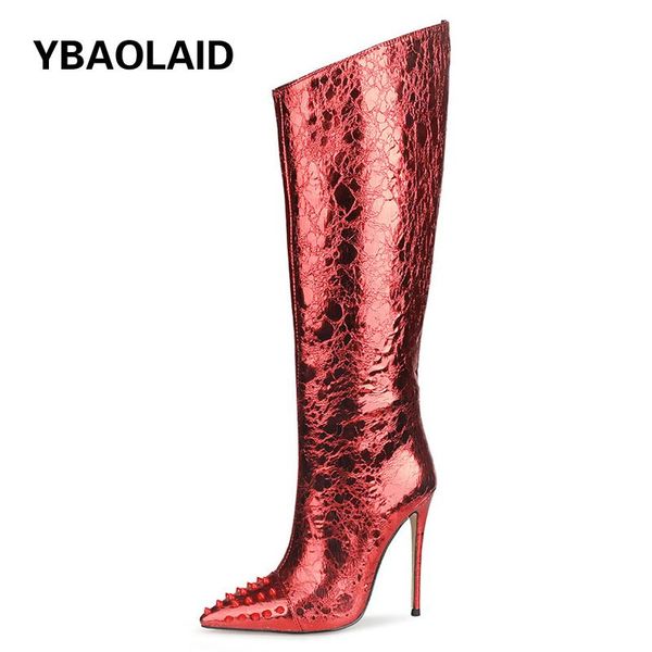 boots fashion shiny solid color rivet trend stiletto side zipper knee 2021 autumn winter pointed toe handsome knight, Black
boots fashion shiny solid color rivet trend stiletto side zipper knee 2021 autumn winter pointed toe handsome knight, Black
