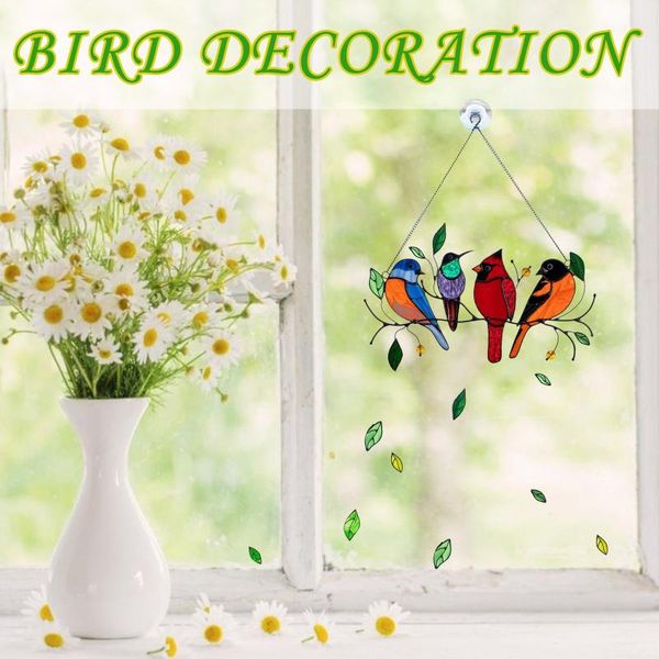 multicolor birds on a wire high stained suncatcher window panel bird series ornaments pendant colorful home decor gift #33 curtain & drapes 
multicolor birds on a wire high stained suncatcher window panel bird series ornaments pendant colorful home decor gift #33 curtain & drapes