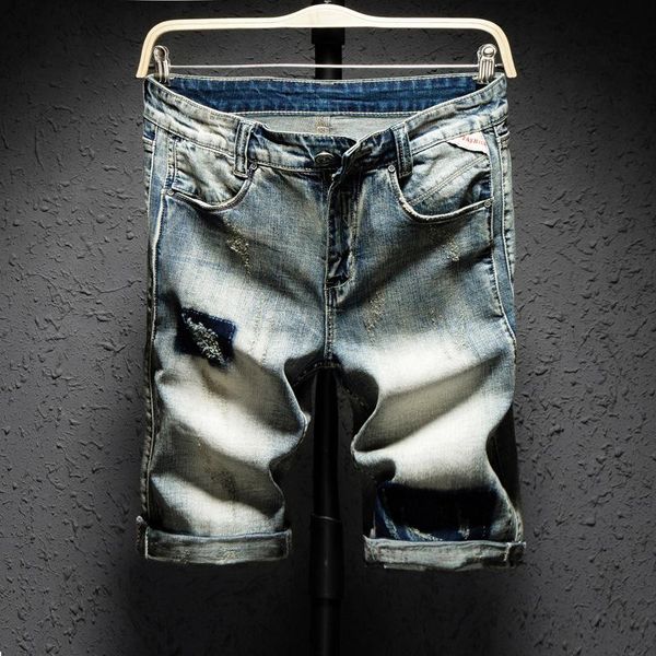 summer style men denim jeans luxury slim stretch shorts zipper straight moto & biker hole pants for men's, Blue
summer style men denim jeans luxury slim stretch shorts zipper straight moto & biker hole pants for men's, Blue