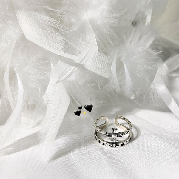 s925 sterling silver fashion cross rings double layer retro simple personality ring, Golden;silver
s925 sterling silver fashion cross rings double layer retro simple personality ring, Golden;silver