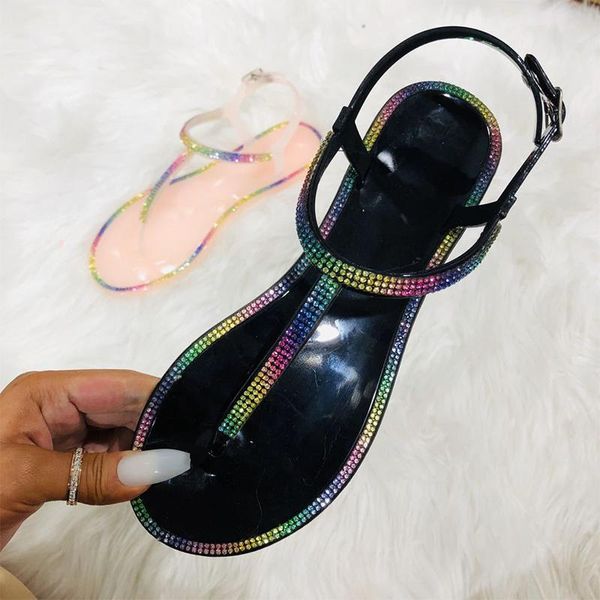 sandals women's clip toe slip on colored diamond buckle strap flats female casual fashion ladies crystal bling shoes, Black
sandals women's clip toe slip on colored diamond buckle strap flats female casual fashion ladies crystal bling shoes, Black