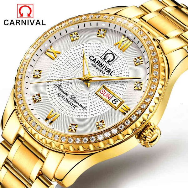 carnaval brand luxury gold automatic business clock men's fashion waterproof calendar mechanical 2021 relogio masculino, Slivery;brown
carnaval brand luxury gold automatic business clock men's fashion waterproof calendar mechanical 2021 relogio masculino, Slivery;brown