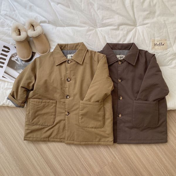children's outwear 2021 winter new boys' and girls' coat smooth board windbreaker baby's medium long cotton clothes tren, Blue;gray
children's outwear 2021 winter new boys' and girls' coat smooth board windbreaker baby's medium long cotton clothes tren, Blue;gray