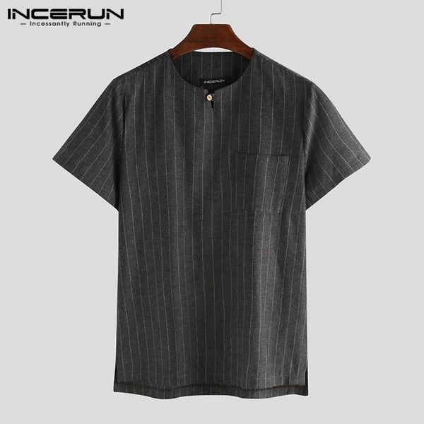 men's casual shirts summer men shirt striped short sleeve streetwear v neck 2021 breathable brand stylish chemise incerun 3xl, White;black
men's casual shirts summer men shirt striped short sleeve streetwear v neck 2021 breathable brand stylish chemise incerun 3xl, White;black