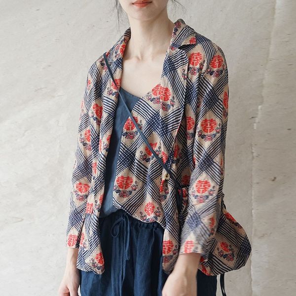 johnature autumn fashion cotton linen retro print single button long sleeve coat loose comfortable irregular women coat 210521, Black;brown
johnature autumn fashion cotton linen retro print single button long sleeve coat loose comfortable irregular women coat 210521, Black;brown