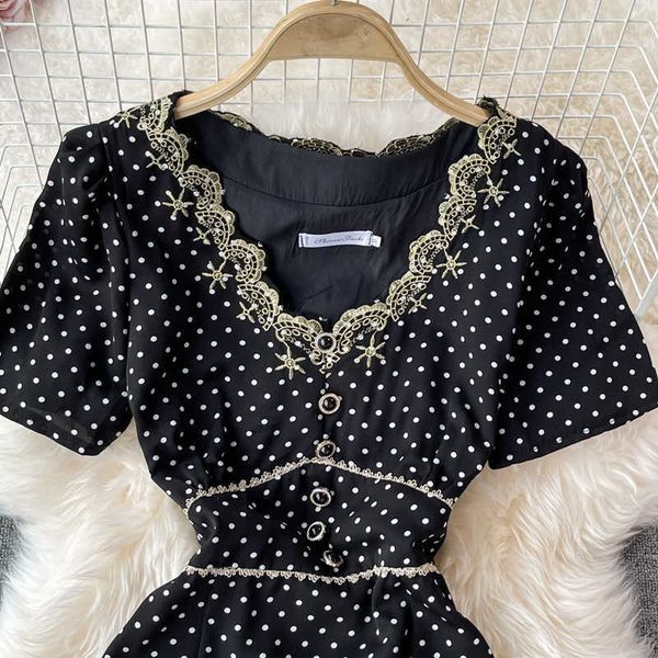 black polka dot mermaid midi dress women v-neck lace patchwork embroidery short sleeve vestidos summer female robe 2021 new y0603, Black;gray
black polka dot mermaid midi dress women v-neck lace patchwork embroidery short sleeve vestidos summer female robe 2021 new y0603, Black;gray
