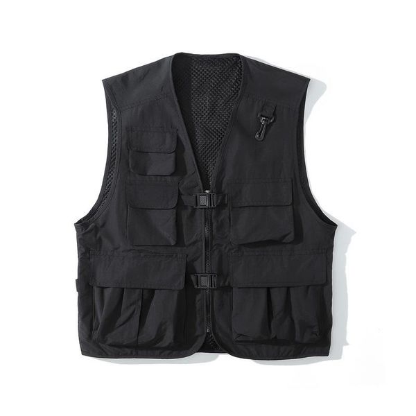 men's vest harajuku streetwear hip hop casual sleeveless tooling jackets man coat cardigan for women male vests, Black;white
men's vest harajuku streetwear hip hop casual sleeveless tooling jackets man coat cardigan for women male vests, Black;white