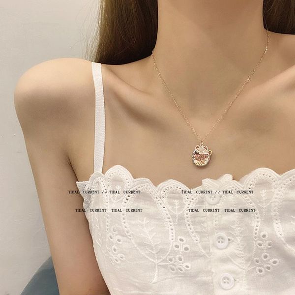 chains ladies titanium steel necklace personality fashion temperament smart cat pendant niche design collarbone chain cold wind, Silver
chains ladies titanium steel necklace personality fashion temperament smart cat pendant niche design collarbone chain cold wind, Silver