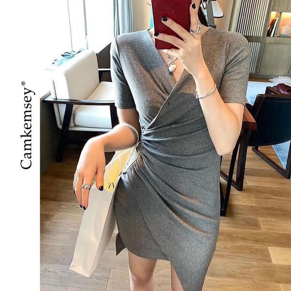 casual dresses camkemsey summer mini dress women 2021 fashion v-neck twist knot split sheath party lady club, Black;gray
casual dresses camkemsey summer mini dress women 2021 fashion v-neck twist knot split sheath party lady club, Black;gray