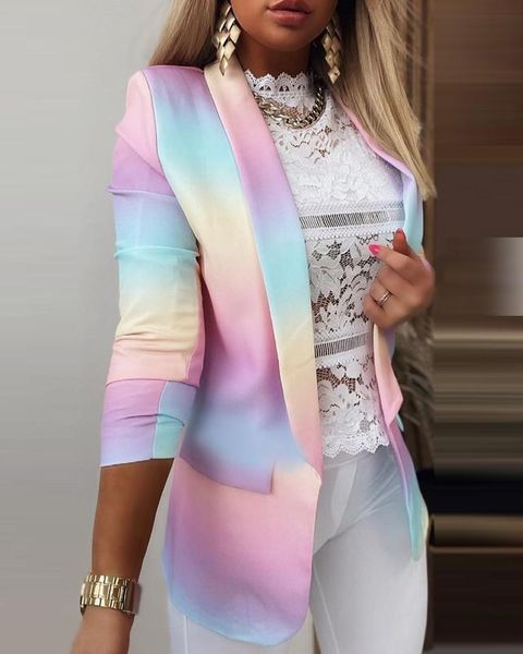 women's suits & blazers 2021 one-button loose tie-dye temperament commuter small suit jacket, White;black
women's suits & blazers 2021 one-button loose tie-dye temperament commuter small suit jacket, White;black