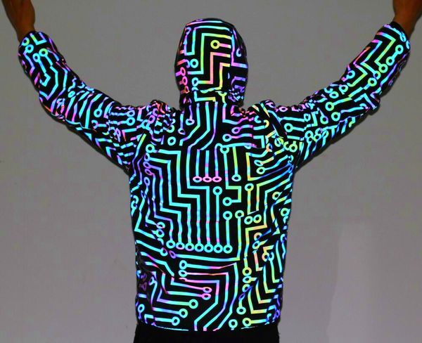 autumn cool circuit geometric pattern print colorful reflective jacket training hip-hop mechanical hi vis hooded jackets, Black;brown
autumn cool circuit geometric pattern print colorful reflective jacket training hip-hop mechanical hi vis hooded jackets, Black;brown