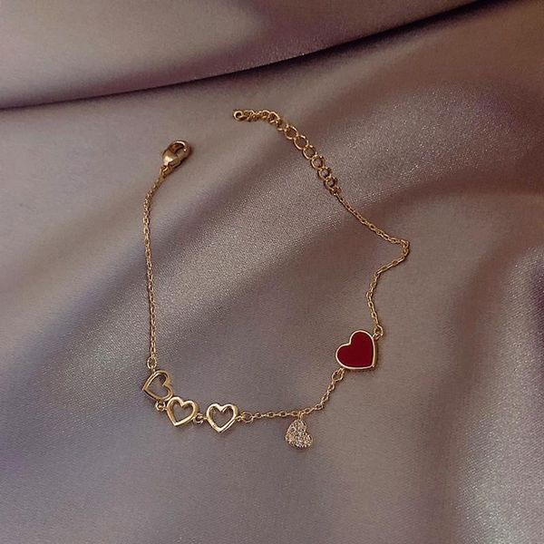 link, chain fashion valentine's day gift gold color brand bracelets red heart hollow out bracelet for women jewelry wholesale, Black
link, chain fashion valentine's day gift gold color brand bracelets red heart hollow out bracelet for women jewelry wholesale, Black