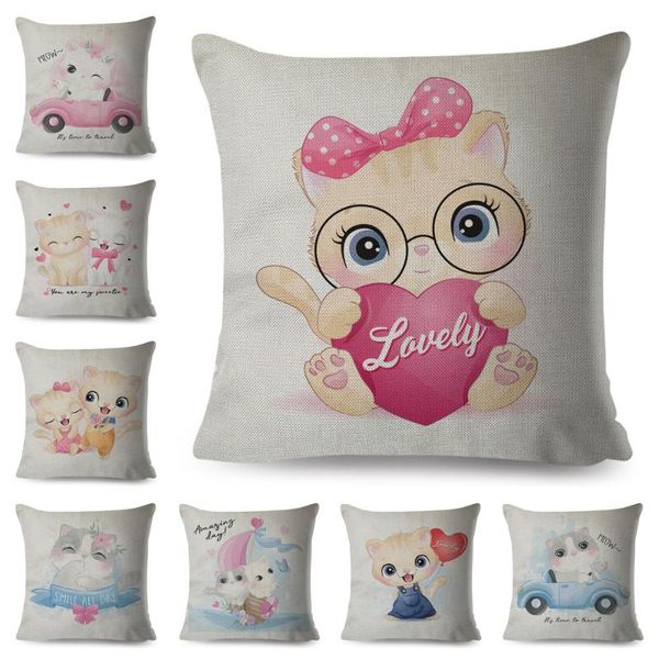 cushion/decorative pillow lovely cartoon cat print cushion cover decor pet animal covers case linen pillowcase for children room sofa 45x45
cushion/decorative pillow lovely cartoon cat print cushion cover decor pet animal covers case linen pillowcase for children room sofa 45x45