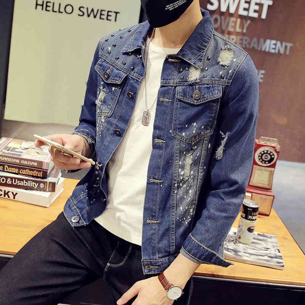 men's jackets korean version of the personality rivet hole denim jacket tide men's slim street hip hop retro clothing men nhs4, Black;brown
men's jackets korean version of the personality rivet hole denim jacket tide men's slim street hip hop retro clothing men nhs4, Black;brown